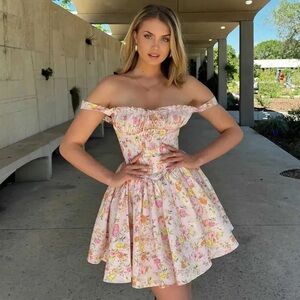 House of CB Natassia Dress in Pink Meadow Print